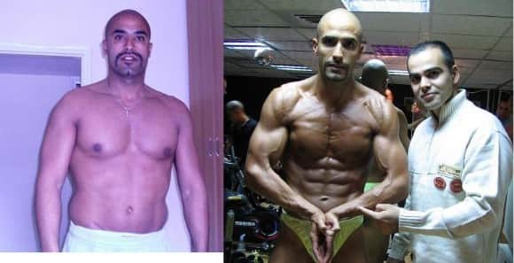 שרון מחפוד מטופלו של קובי עזרא, לפני ואחרי הדיאטה לפני תחרות מר אורלייף אשר הוביל אותו מאמנו אל הצמר - אל המקום הראשון.